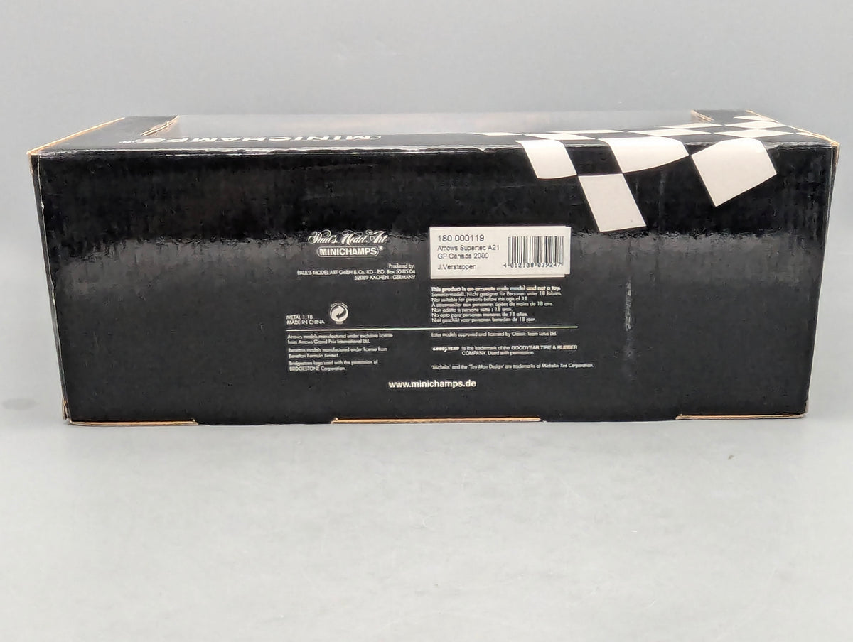 Modellautos 1:18 Minichamps Arrows Supertec A21 GP Canada 2000 #19 Verstappen OVP