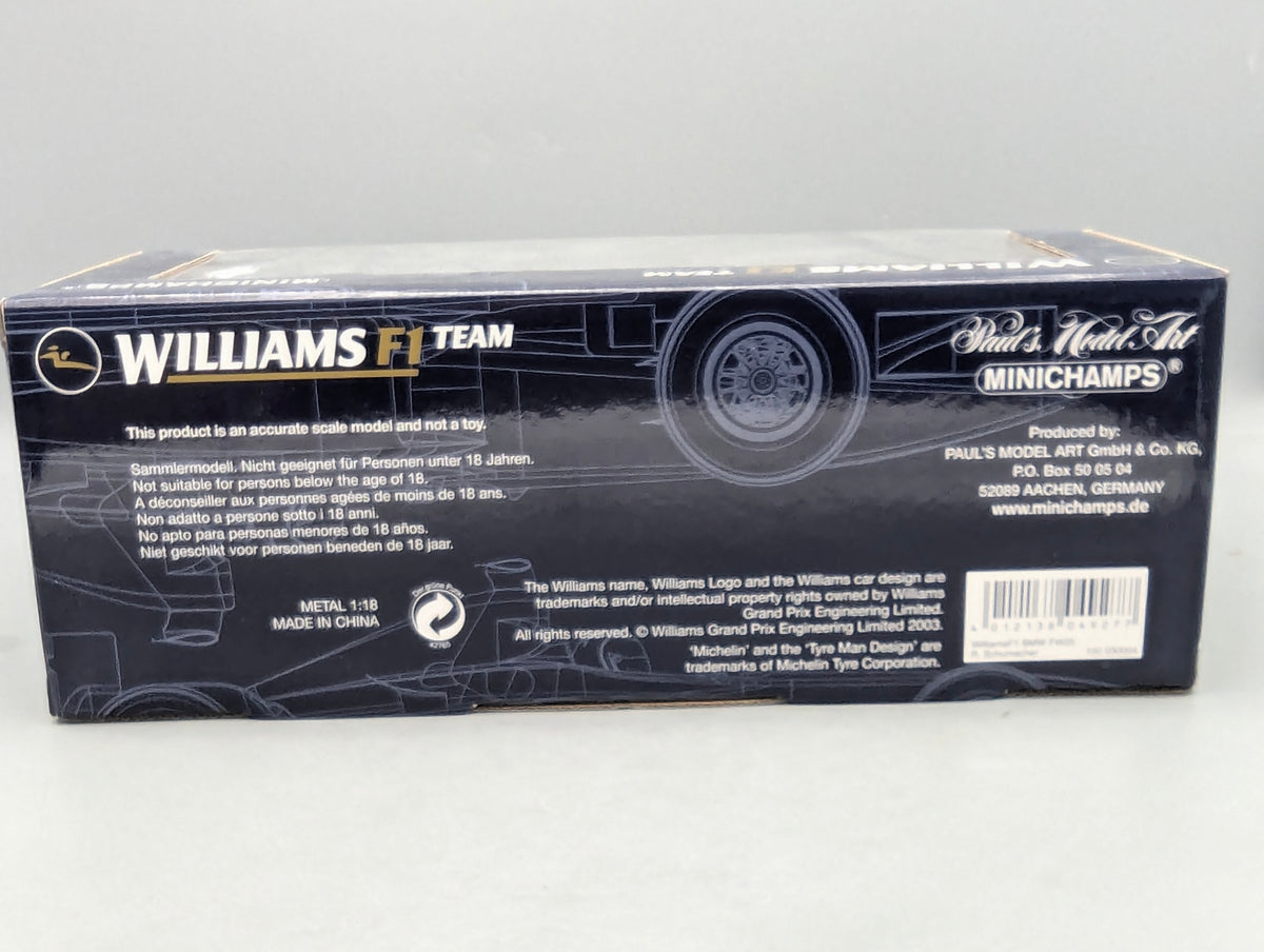 Modellautos 1:18 Minichamps Williams F1 BMW FW25 Ralf Schumacher OVP