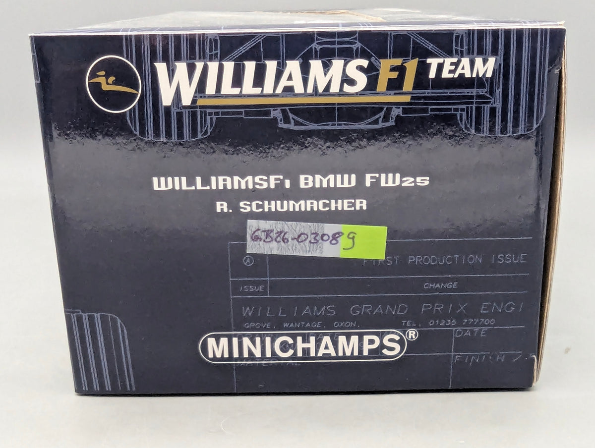 Modellautos 1:18 Minichamps Williams F1 BMW FW25 Ralf Schumacher OVP