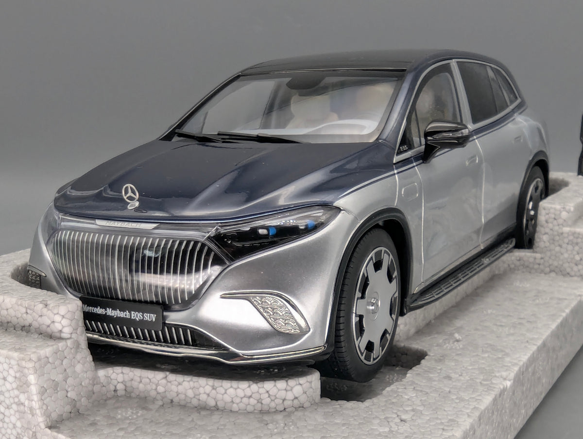 Modellautos 1:18 NZG Mercedes Maybach EQS 680 SUV Nauticblau Hightechsilber OVP