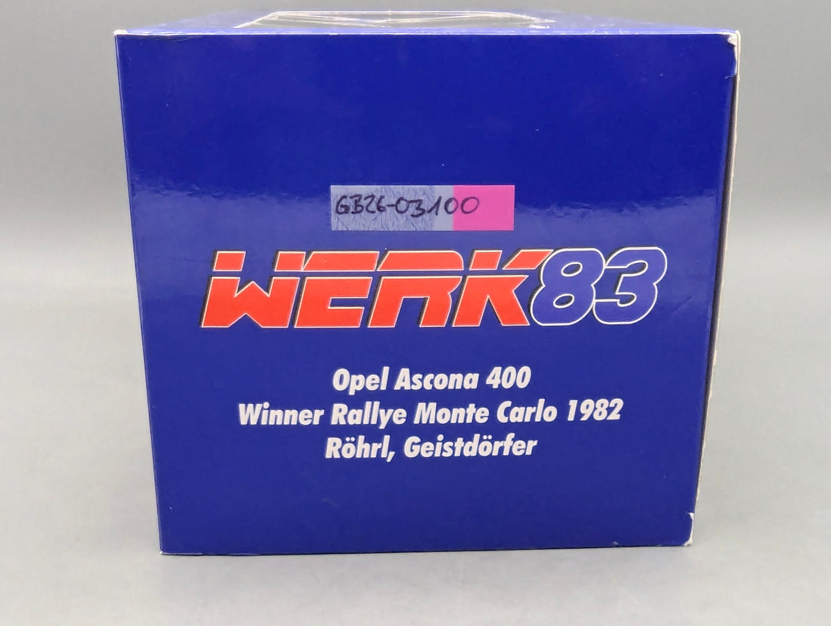 Modellautos 1:18 Werk83 Opel Ascona 400 WINNER RMC 1982 #2 Röhrl & Geistdörfer OVP