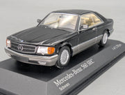 Modellautos 1:43 Minichamps Mercedes Benz 560 SEC 1986 Schwarz mit OVP