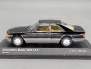 Modellautos 1:43 Minichamps Mercedes Benz 560 SEC 1986 Schwarz mit OVP