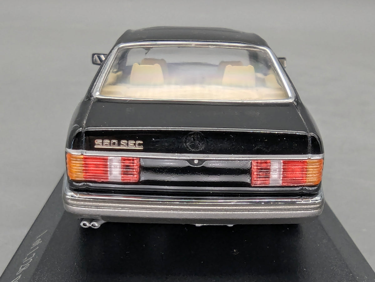 Modellautos 1:43 Minichamps Mercedes Benz 560 SEC 1986 Schwarz mit OVP