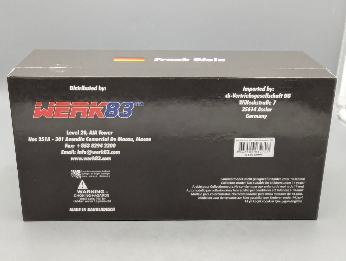 Modellautos 1:18 Werk83 Audi Quattro #V8 DTM Champion 1991 #45 F. Biela mit OVP