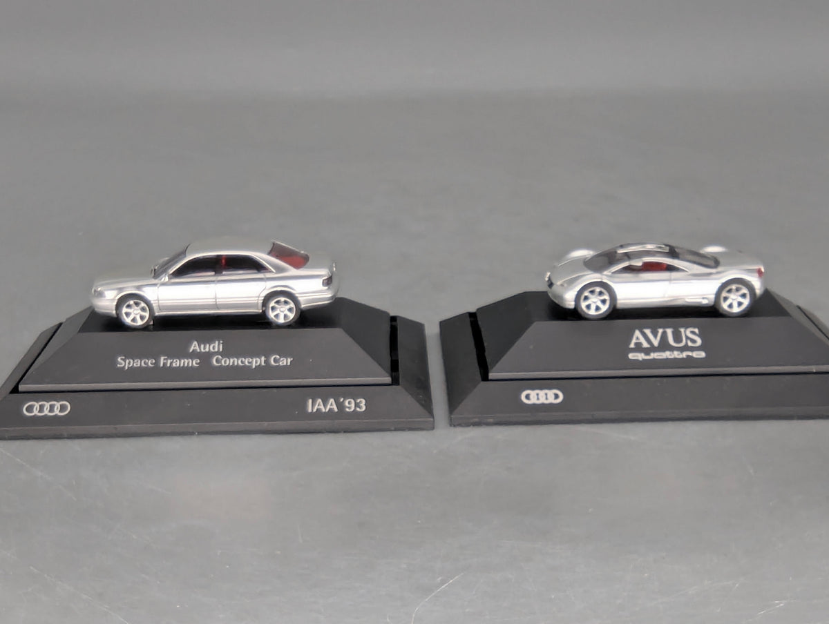 Modellautos 1:87 Rietze Audi 2-tlg Set Space Frame CC und AVUS Quattro in Dealer OVP