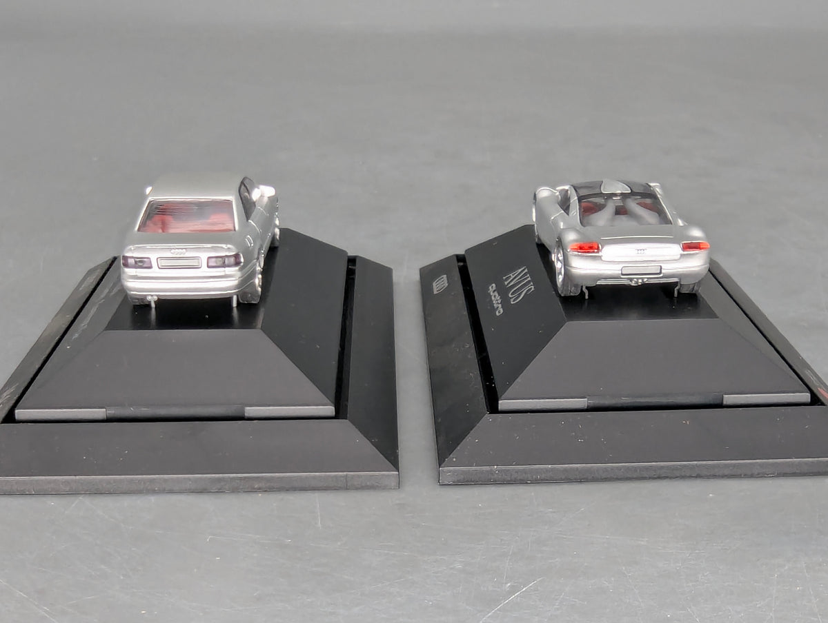Modellautos 1:87 Rietze Audi 2-tlg Set Space Frame CC und AVUS Quattro in Dealer OVP