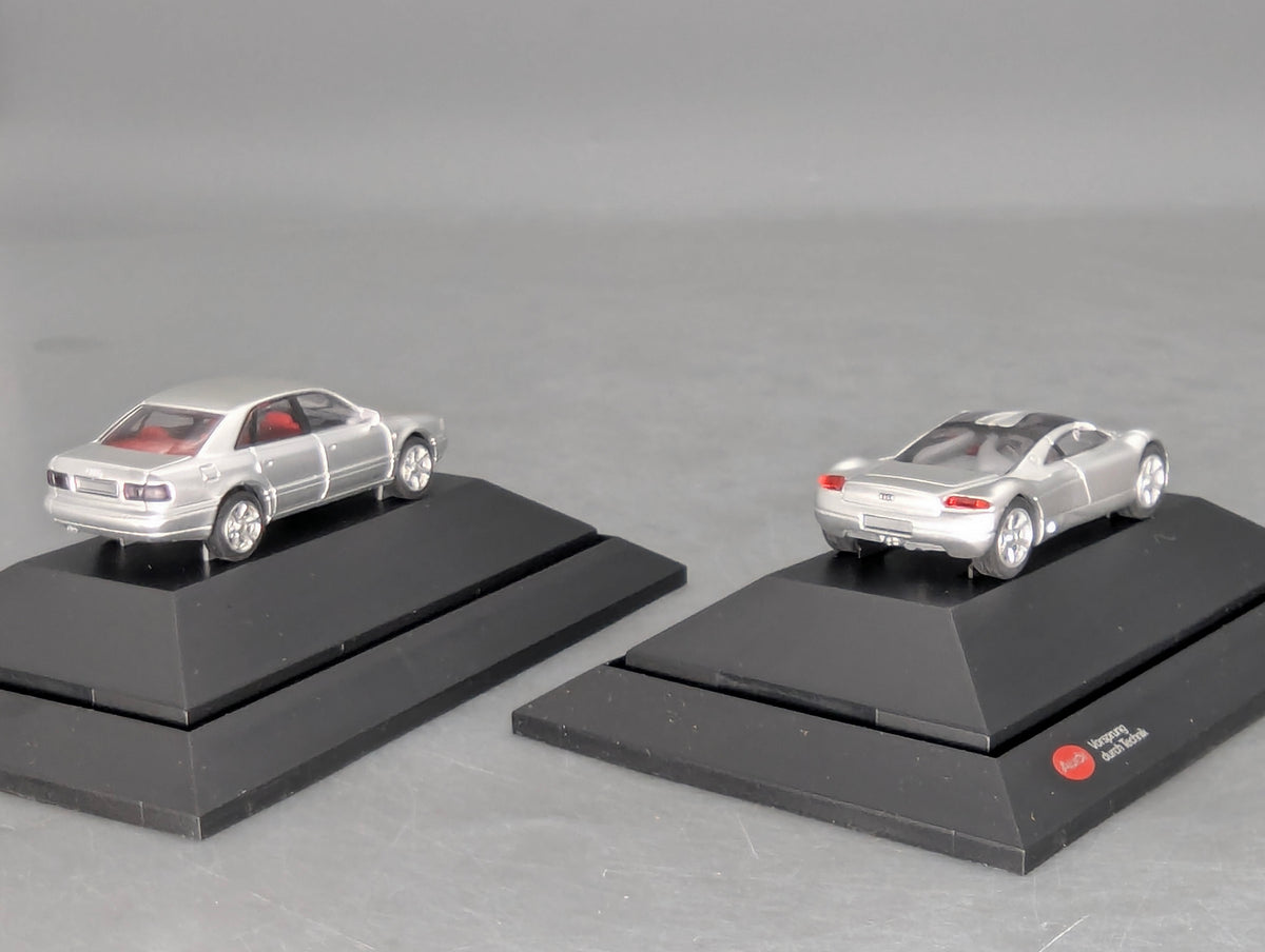 Modellautos 1:87 Rietze Audi 2-tlg Set Space Frame CC und AVUS Quattro in Dealer OVP