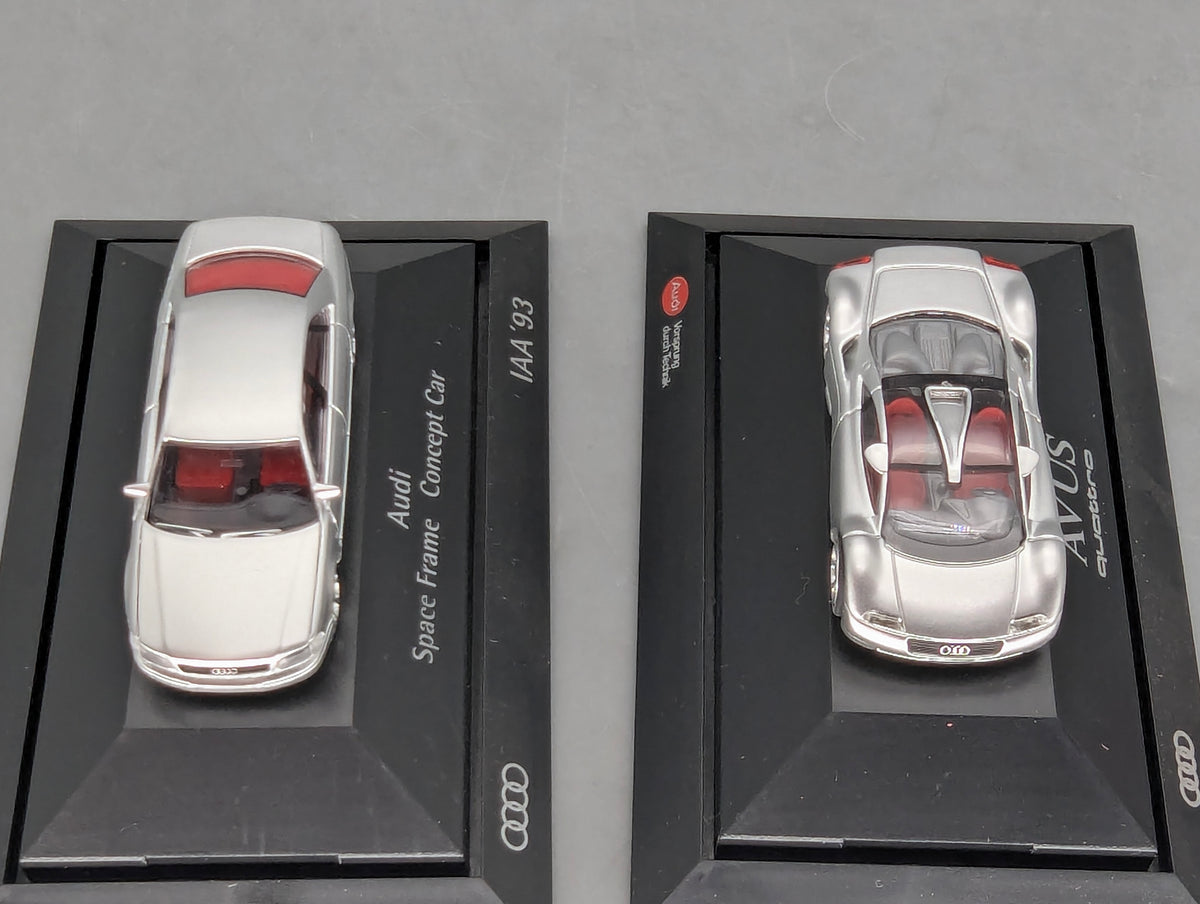 Modellautos 1:87 Rietze Audi 2-tlg Set Space Frame CC und AVUS Quattro in Dealer OVP