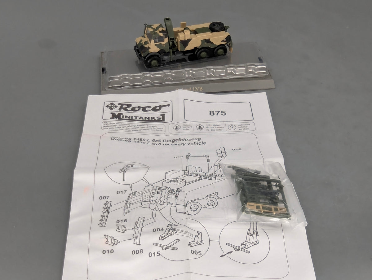 LKW Modell HO 1:87 Roco Minitanks 875 Unimog U 2450 L 6x6 Bergefahrzeug mit OVP