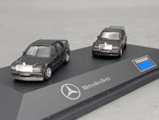Modellautos 1:87 Herpa Mercedes Benz 190E EVO I + II 2-tlg Set mit Dealer OVP