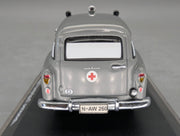 Modellautos 1:43 Schuco Opel Olympia Caravan Krankenwagen Grau mit Vitrine