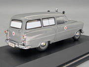 Modellautos 1:43 Schuco Opel Olympia Caravan Krankenwagen Grau mit Vitrine