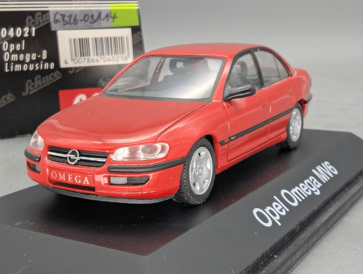 Modellautos 1:43 Schuco Opel Omega B MV6 4-Türer Limousine Rot mit OVP