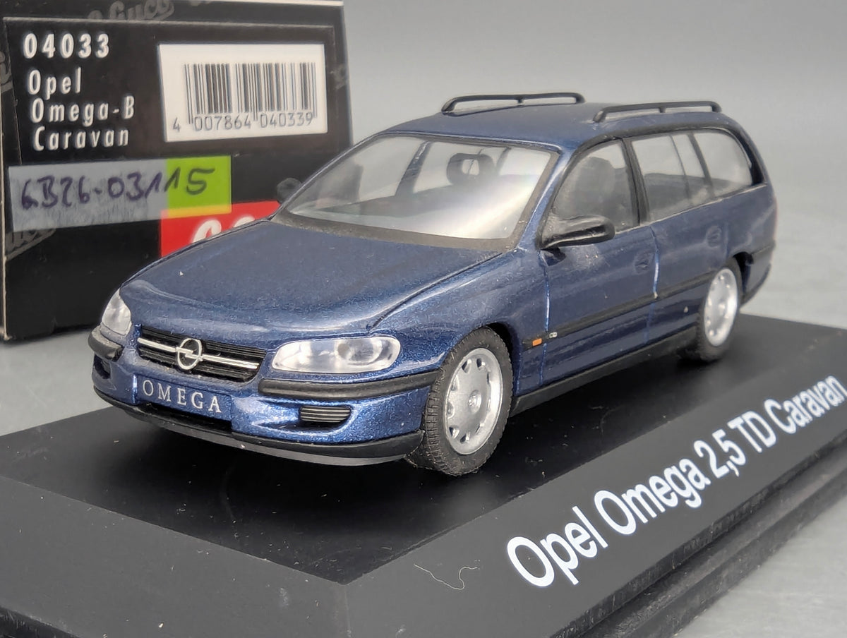 Modellautos 1:43 Schuco Opel Omega B Caravan 2,5 TD Blau Metallic mit OVP