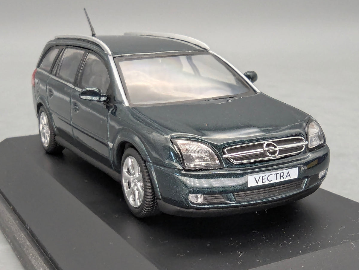Modellautos 1:43 Schuco Opel Vectra Caravan Dunkelgrün Metallic mit Dealer OVP