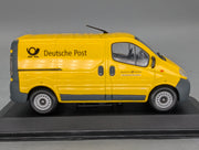 Modellautos 1:43 Minichamps Opel Vivaro Kasten 2001 Deutsche Post Gelb mit Vitrine