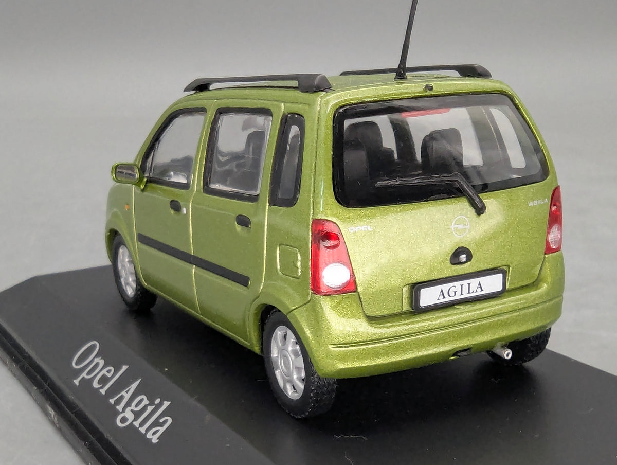 Modellautos 1:43 Minichamps Opel Agila Grün Metallic mit Dealer OVP