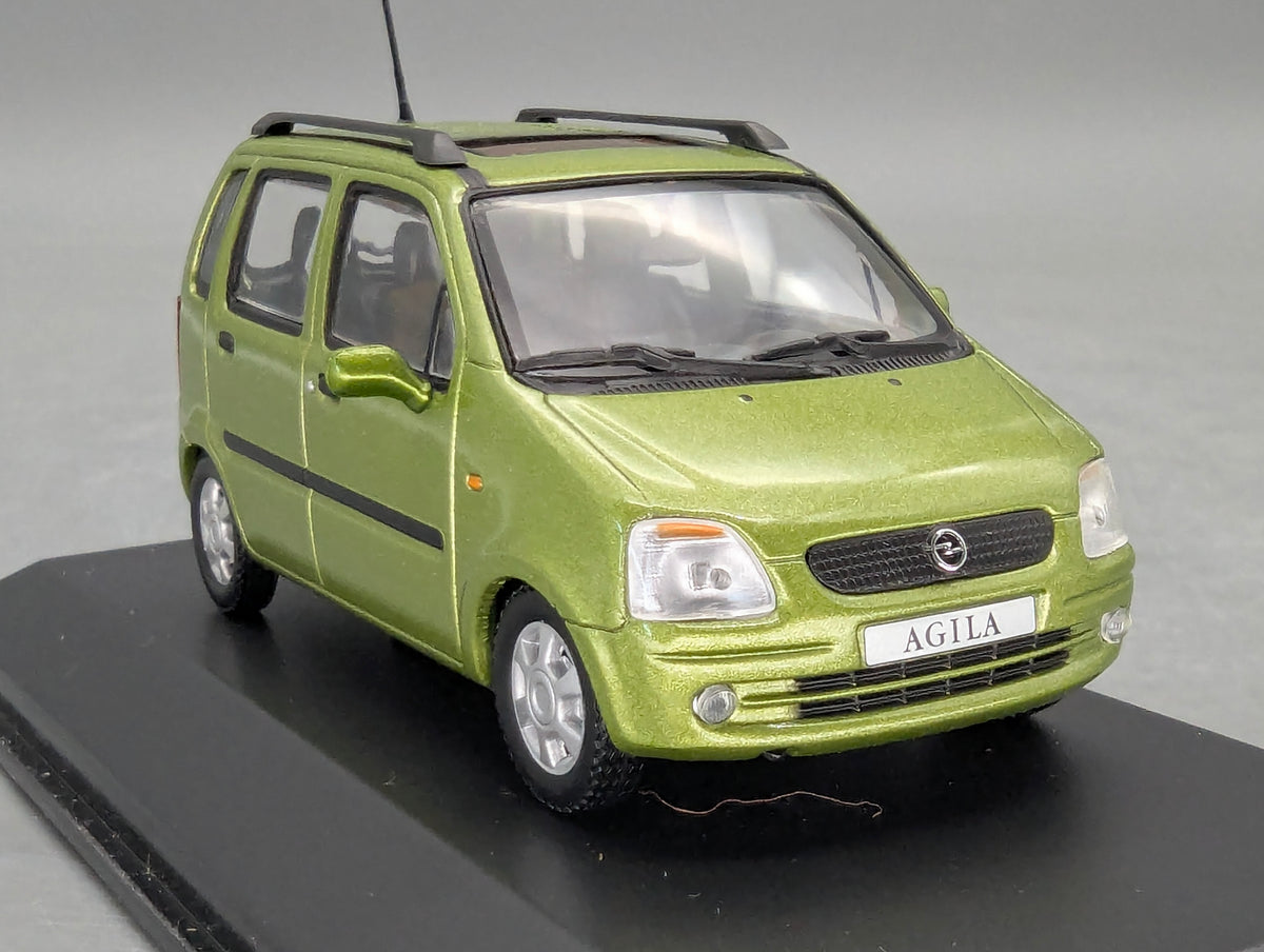 Modellautos 1:43 Minichamps Opel Agila Grün Metallic mit Dealer OVP