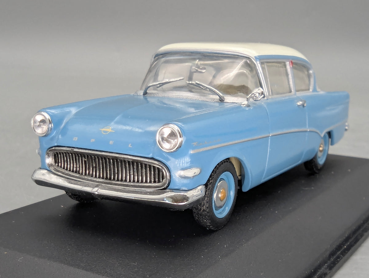 Modellautos 1:43 Minichamps Opel Rekord P1 2-Türer 1958 Blau Weiß mit OVP