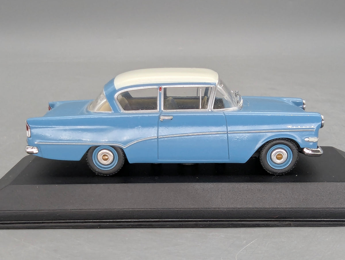Modellautos 1:43 Minichamps Opel Rekord P1 2-Türer 1958 Blau Weiß mit OVP