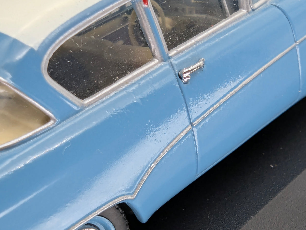 Modellautos 1:43 Minichamps Opel Rekord P1 2-Türer 1958 Blau Weiß mit OVP