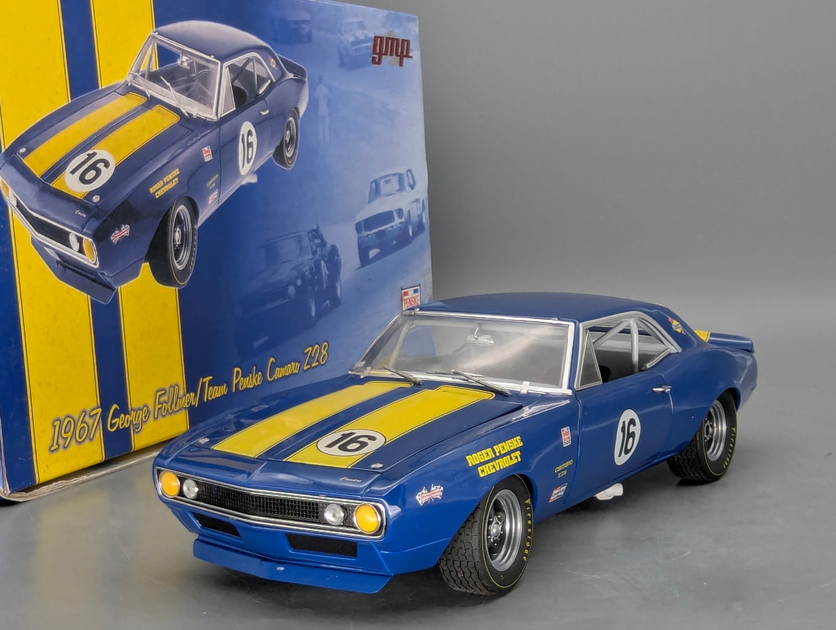 Modellautos 1:18 GMP Chevrolet Camaro Z28 Team Penske 1967 #16 G. Follmer OVP