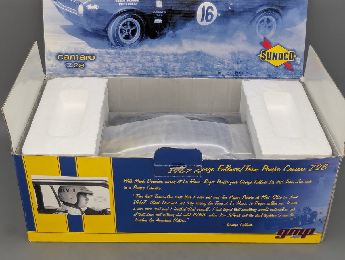 Modellautos 1:18 GMP Chevrolet Camaro Z28 Team Penske 1967 #16 G. Follmer OVP
