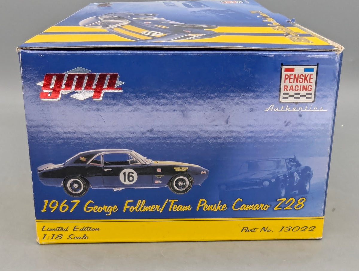 Modellautos 1:18 GMP Chevrolet Camaro Z28 Team Penske 1967 #16 G. Follmer OVP