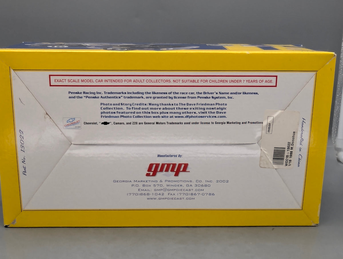 Modellautos 1:18 GMP Chevrolet Camaro Z28 Team Penske 1967 #16 G. Follmer OVP