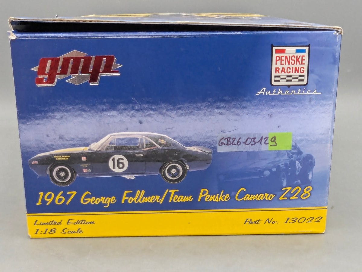Modellautos 1:18 GMP Chevrolet Camaro Z28 Team Penske 1967 #16 G. Follmer OVP