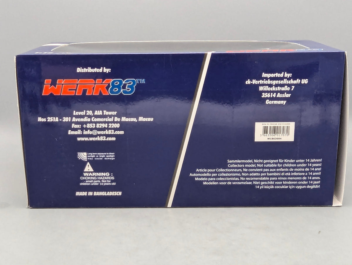 Modellautos 1:18 Werk83 BMW M1 Procar Series 1980 #90 Marc Surer mit OVP