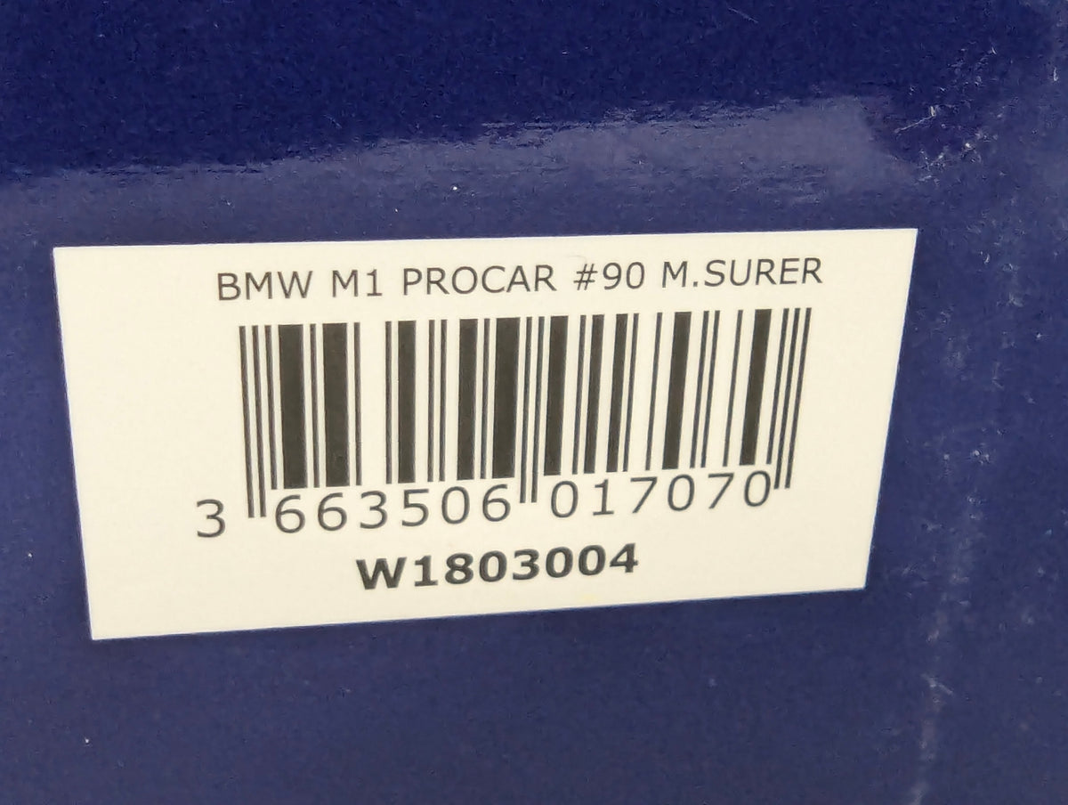 Modellautos 1:18 Werk83 BMW M1 Procar Series 1980 #90 Marc Surer mit OVP