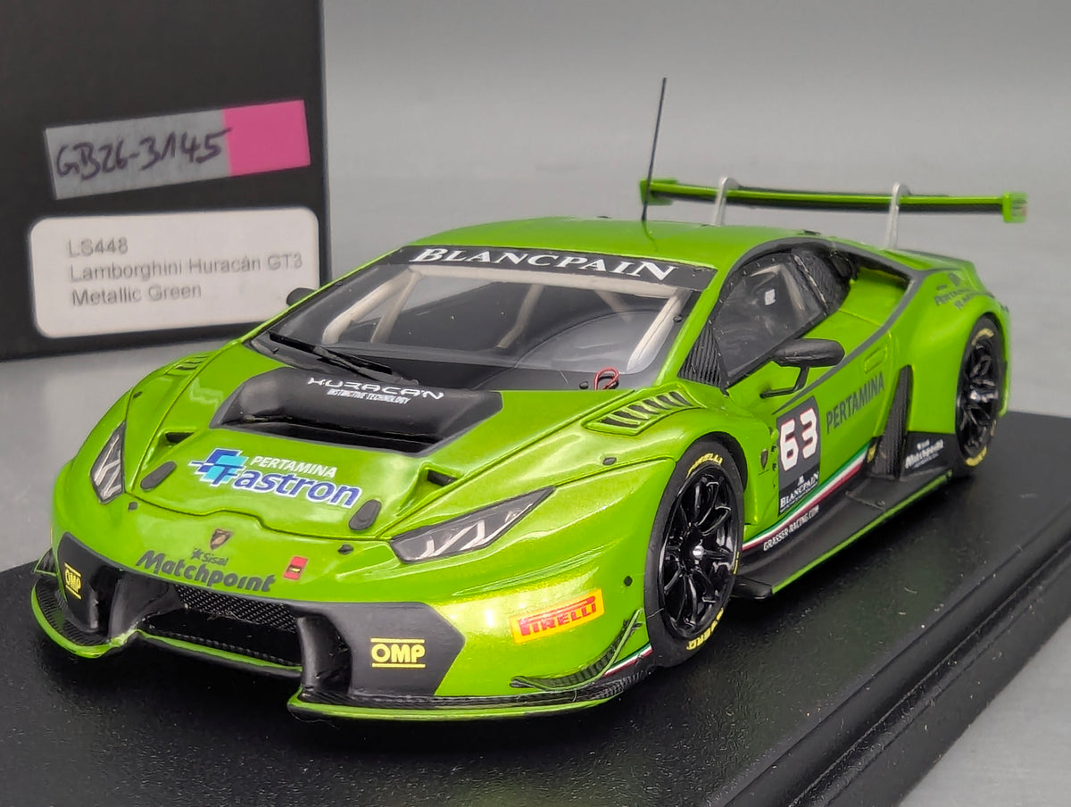 Modellautos 1:43 Looksmart Lamborghini Huracan GT3 #63 Metallic Grün mit OVP