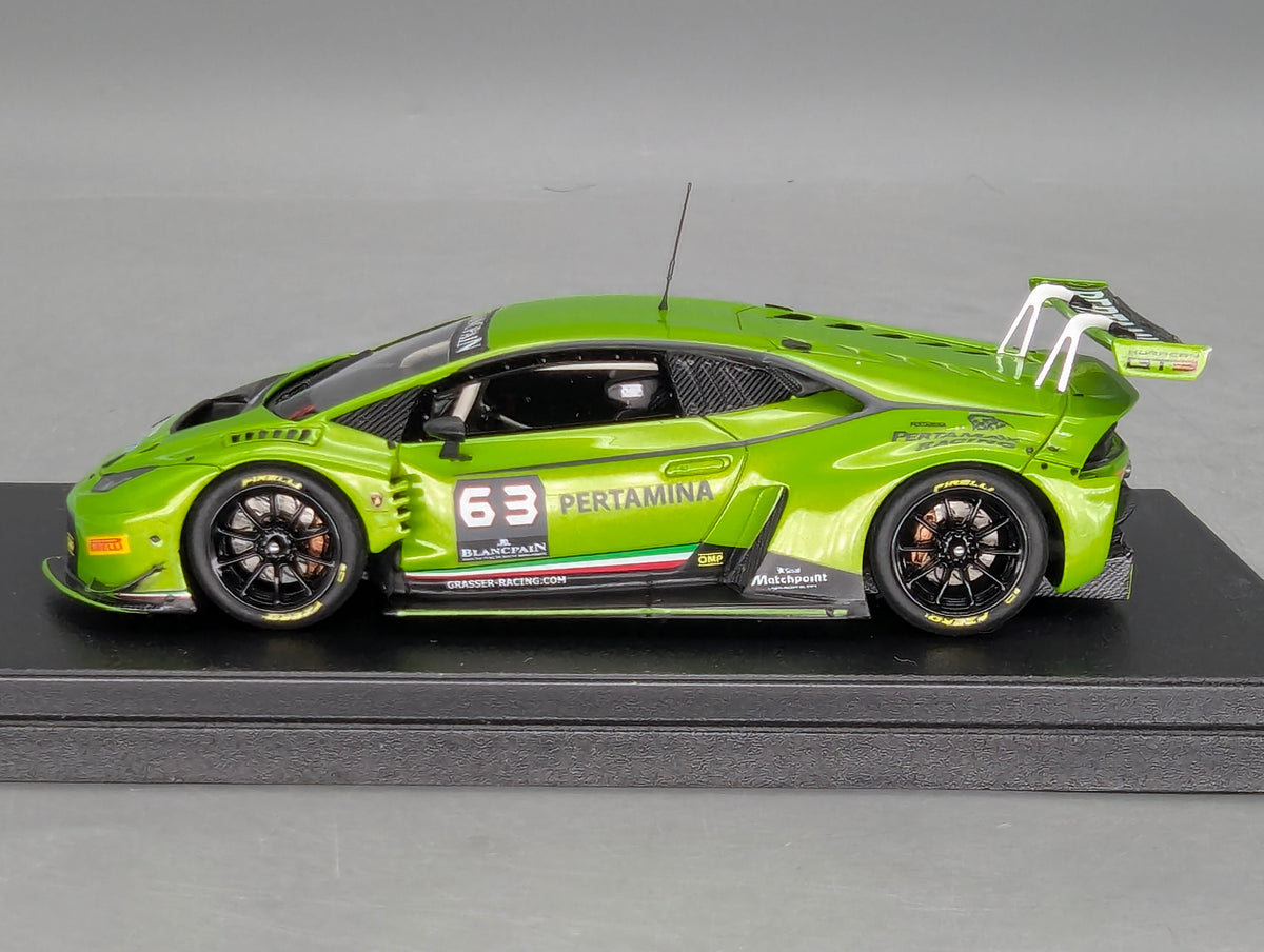 Modellautos 1:43 Looksmart Lamborghini Huracan GT3 #63 Metallic Grün mit OVP