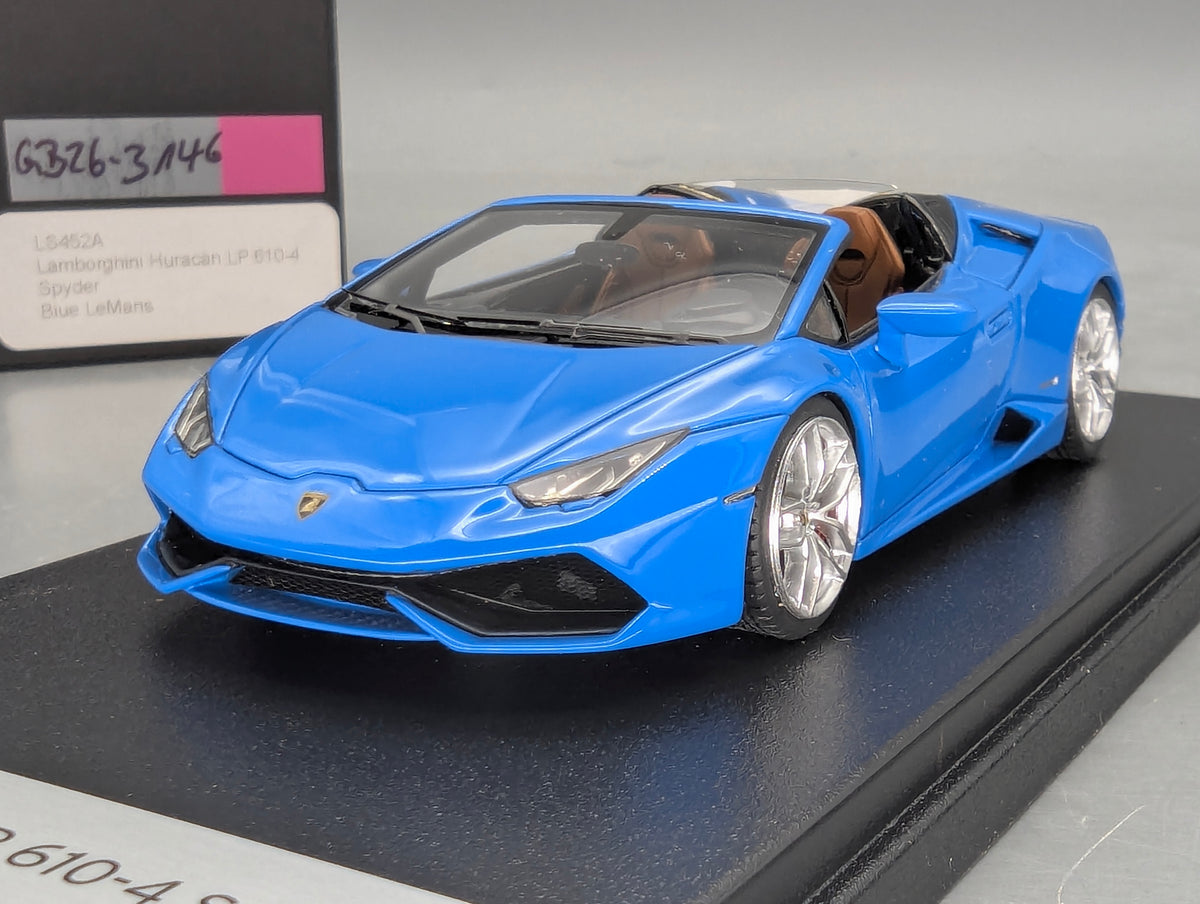 Modellautos 1:43 Looksmart Lamborghini Huracan LP610-4 Spyder Blue Le Mans OVP