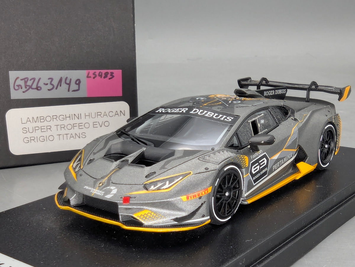 Modellautos 1:43 Looksmart Lamborghini Huracan Super Trofeo EVO #63 Grau mit OVP
