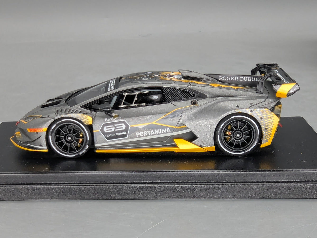 Modellautos 1:43 Looksmart Lamborghini Huracan Super Trofeo EVO #63 Grau mit OVP