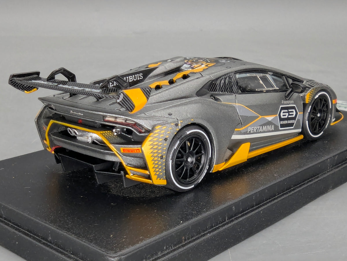 Modellautos 1:43 Looksmart Lamborghini Huracan Super Trofeo EVO #63 Grau mit OVP