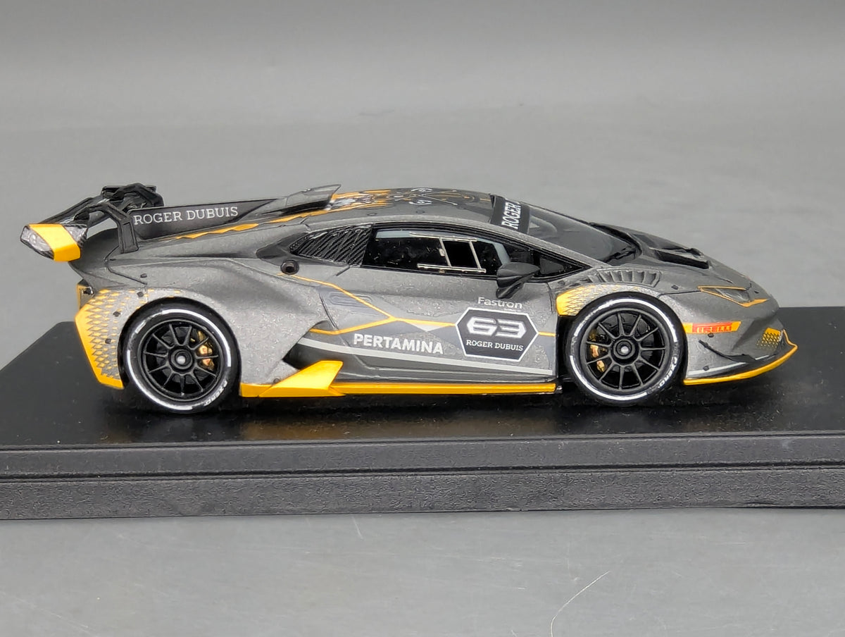Modellautos 1:43 Looksmart Lamborghini Huracan Super Trofeo EVO #63 Grau mit OVP