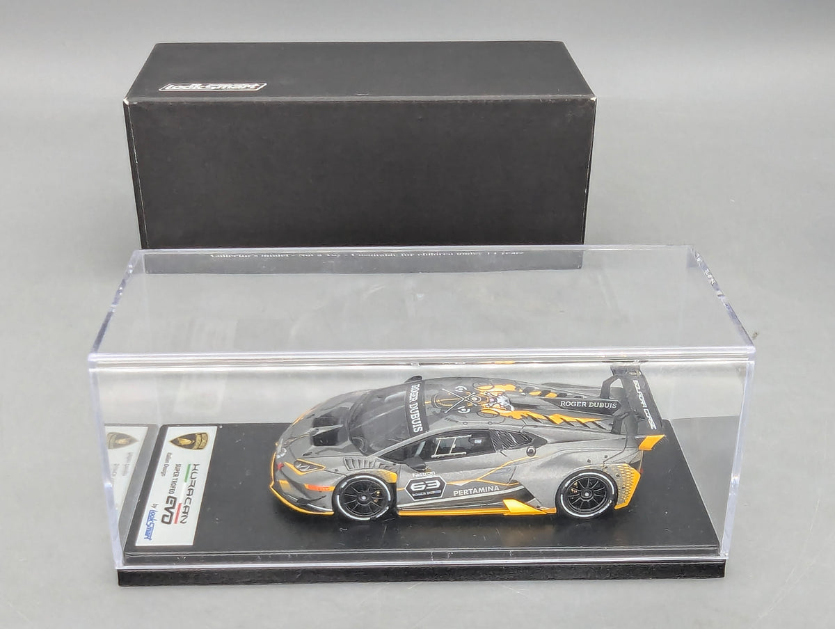 Modellautos 1:43 Looksmart Lamborghini Huracan Super Trofeo EVO #63 Grau mit OVP