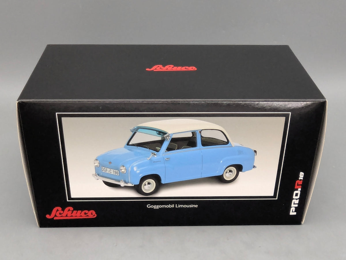 Modellautos 1:18 Schuco Pro.R18 Goggomobil Limousine Hellblau Weiß mit OVP