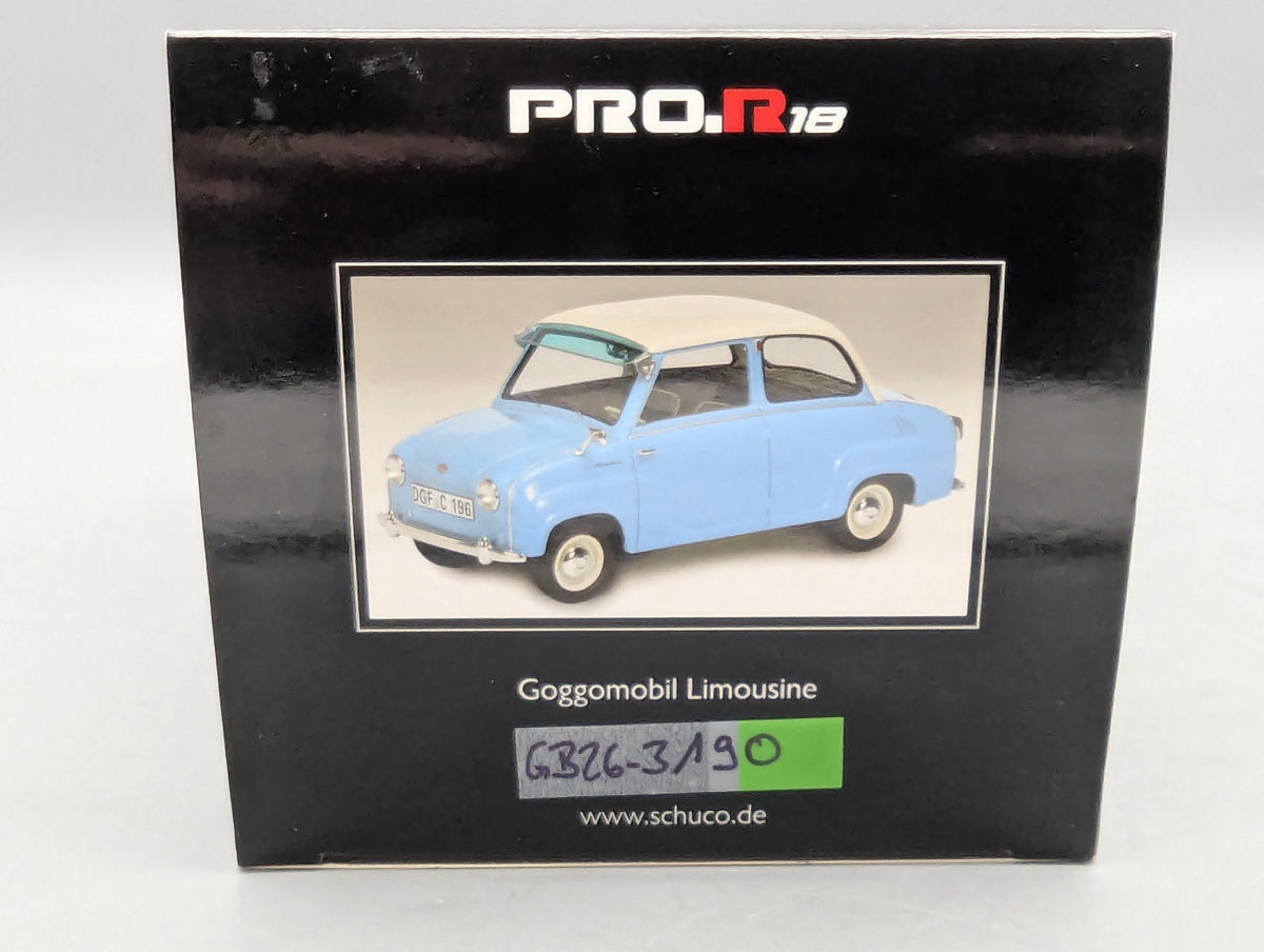 Modellautos 1:18 Schuco Pro.R18 Goggomobil Limousine Hellblau Weiß mit OVP