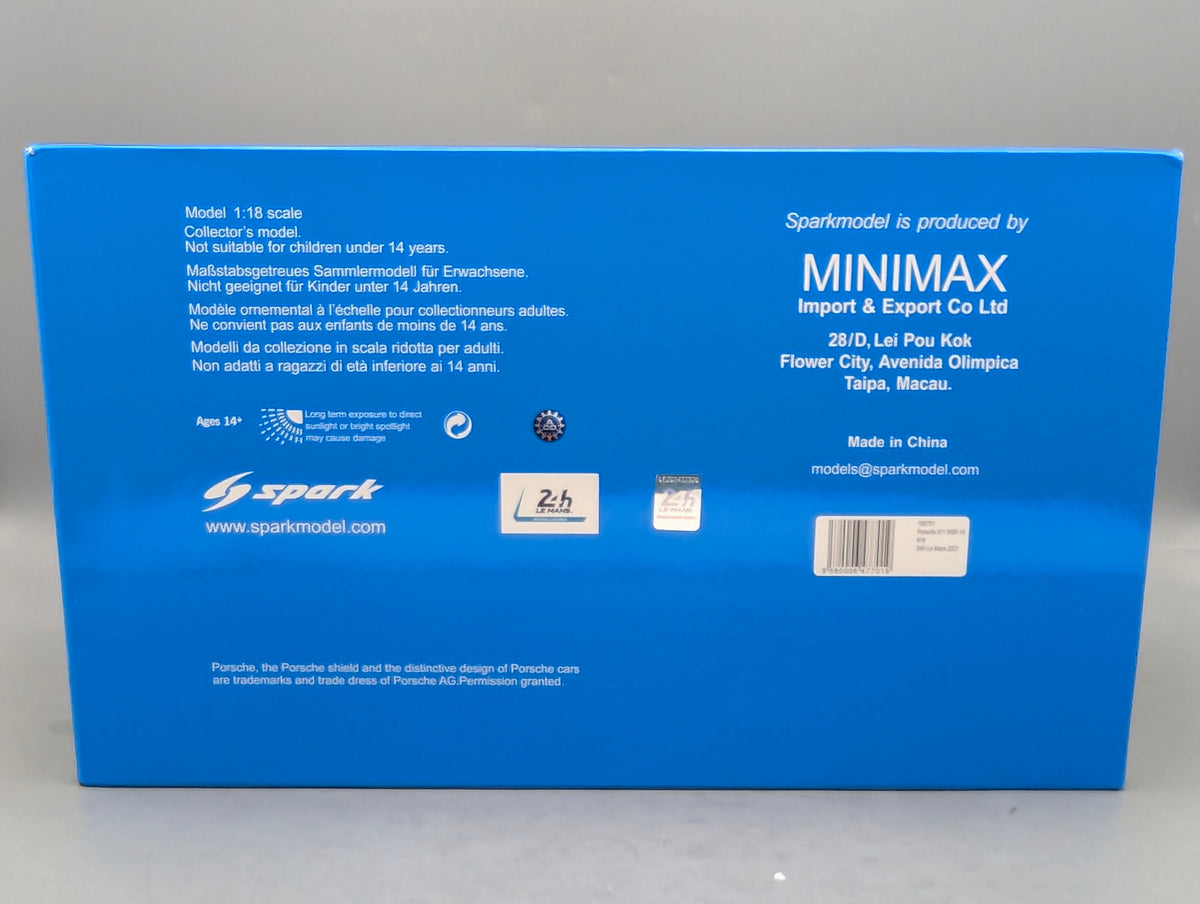 Modellautos 1:18 Spark Porsche 911 RSR-19 24h Le Mans 2021 #18 mit OVP