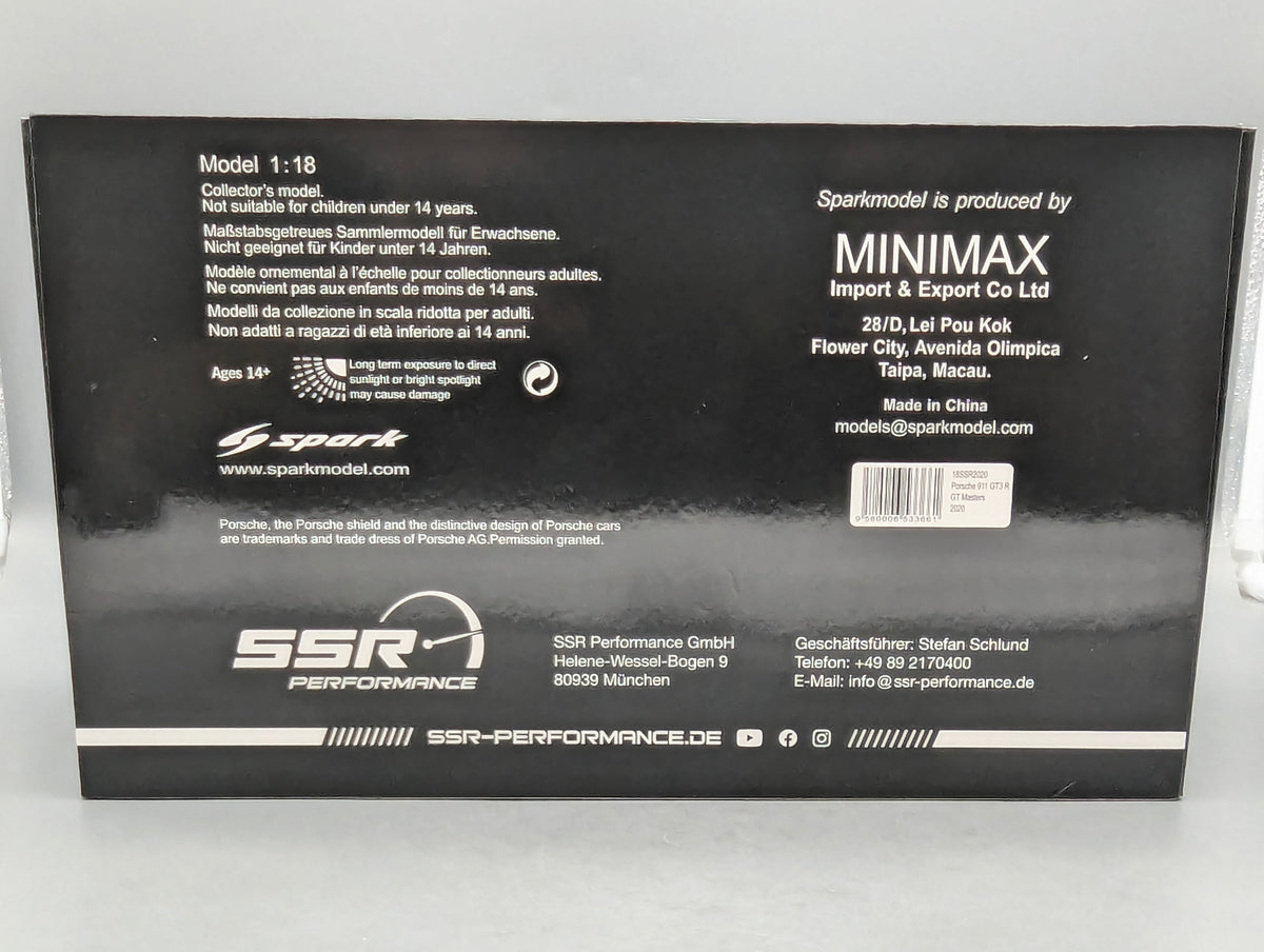 Modellautos 1:18 Spark Porsche 911 GT3 R WINNER GT Masters 2020 #92 mit OVP