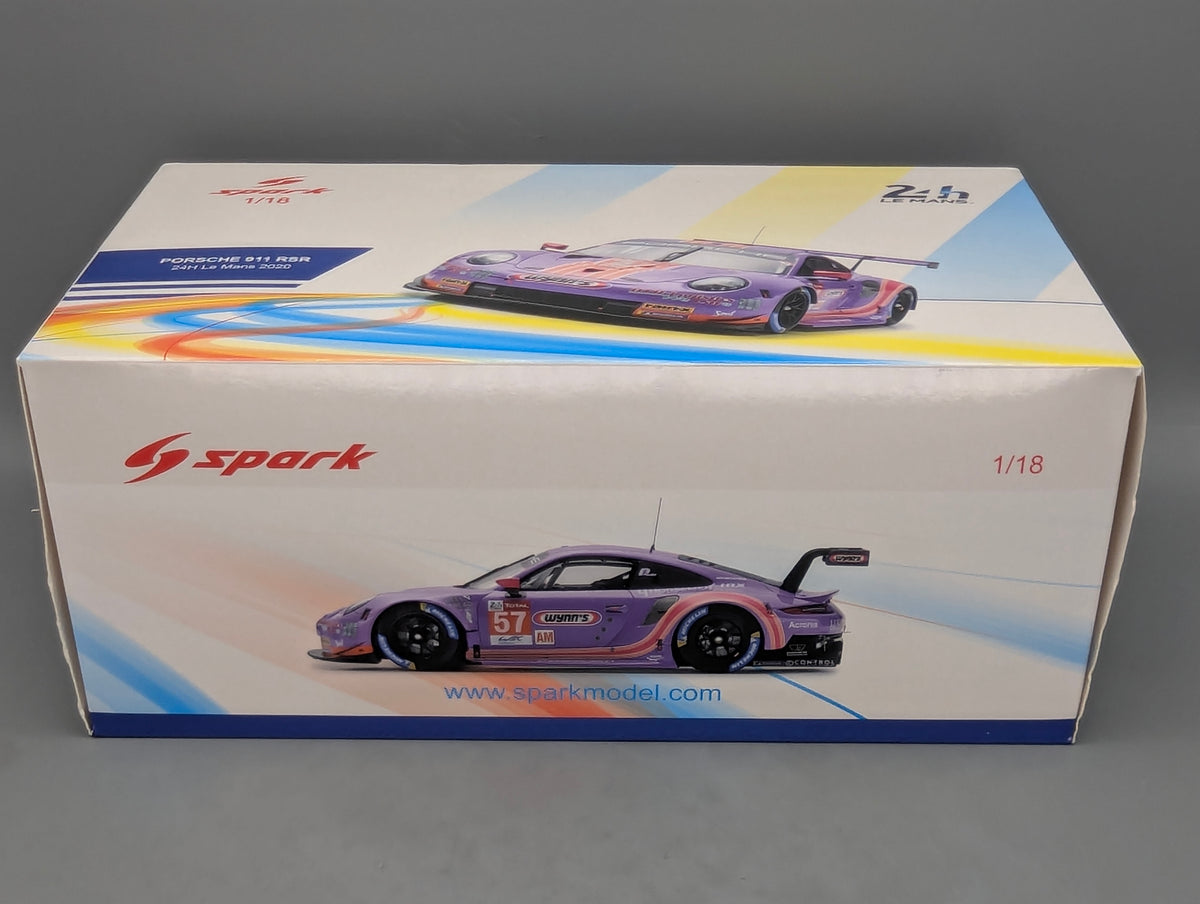 Modellautos 1:18 Spark Porsche 911 RSR 24h Le Mans 2020 #57 mit OVP