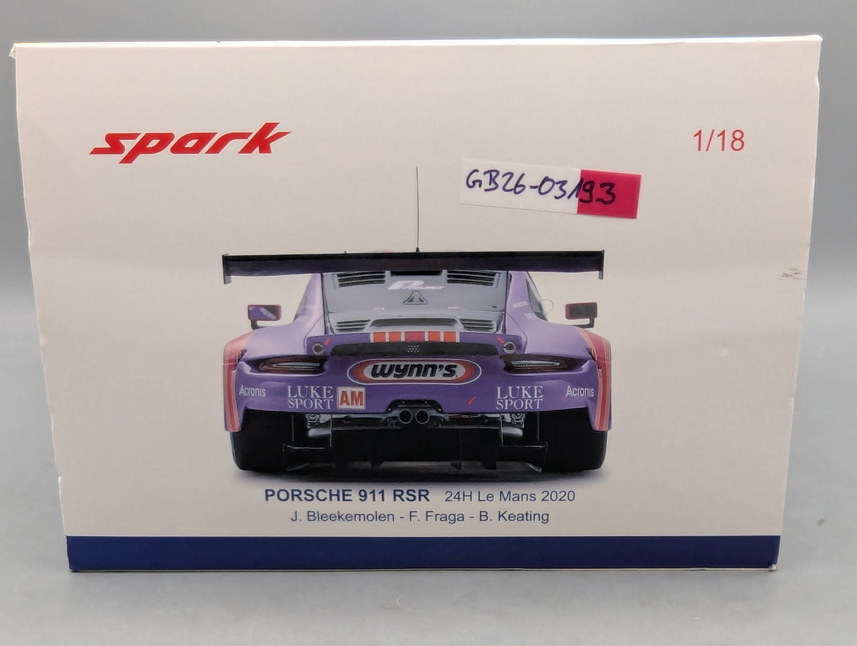 Modellautos 1:18 Spark Porsche 911 RSR 24h Le Mans 2020 #57 mit OVP
