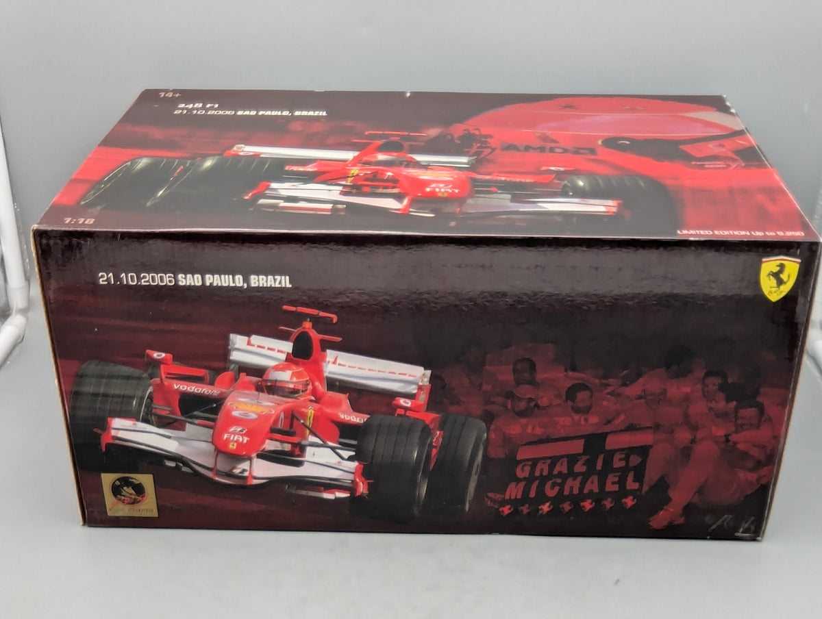 Modellautos 1:18 Hot Wheels Ferrari 248 F1 Sao Paulo 2006 #5 M. Schumacher OVP