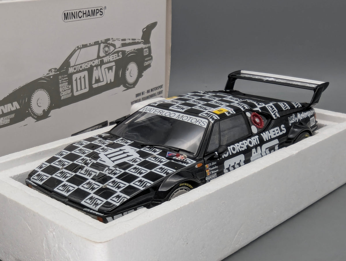 Modellautos 1:18 Minichamps BMW M1 MK Motorsport 24h Le Mans 1986 #111 mit OVP