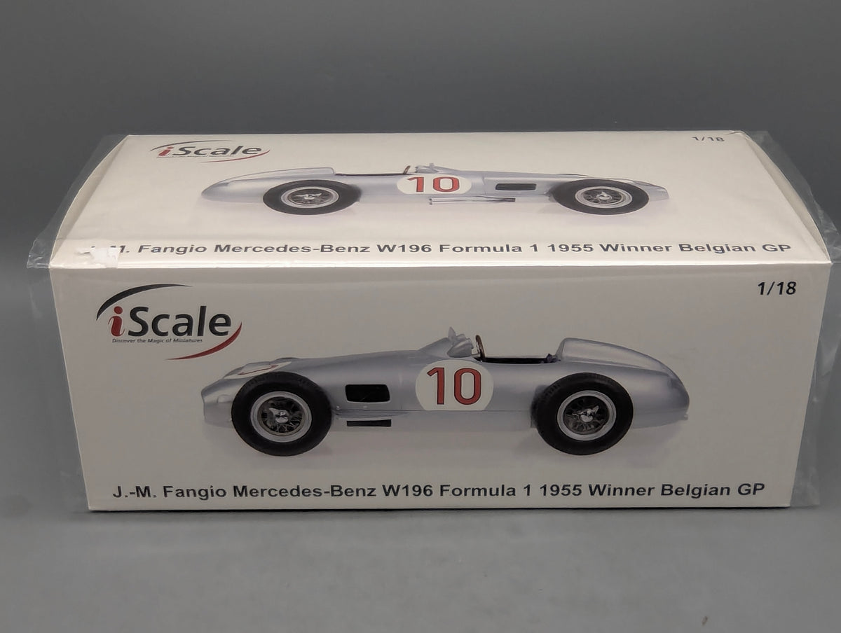Modellautos 1:18 iScale Mercedes Benz W196 F1 WINNER Belgien 1955 #10 Fangio OVP